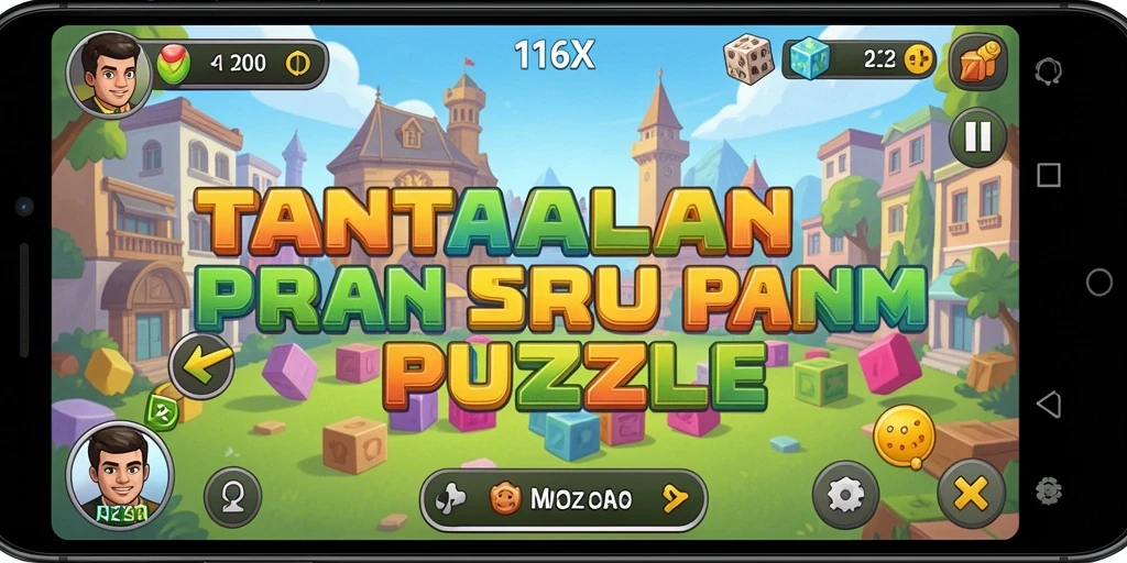 Tampilan gameplay menantang dalam 116X yang mengasah otak.