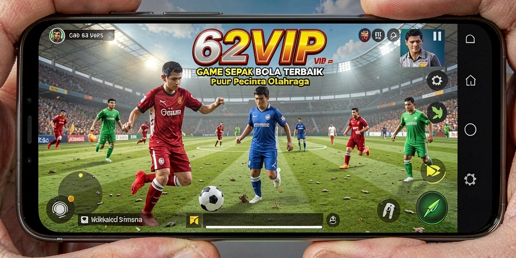 Tangkapan layar gameplay <strong>62VIP</strong> menampilkan pertandingan sepak bola yang seru dan penuh aksi.