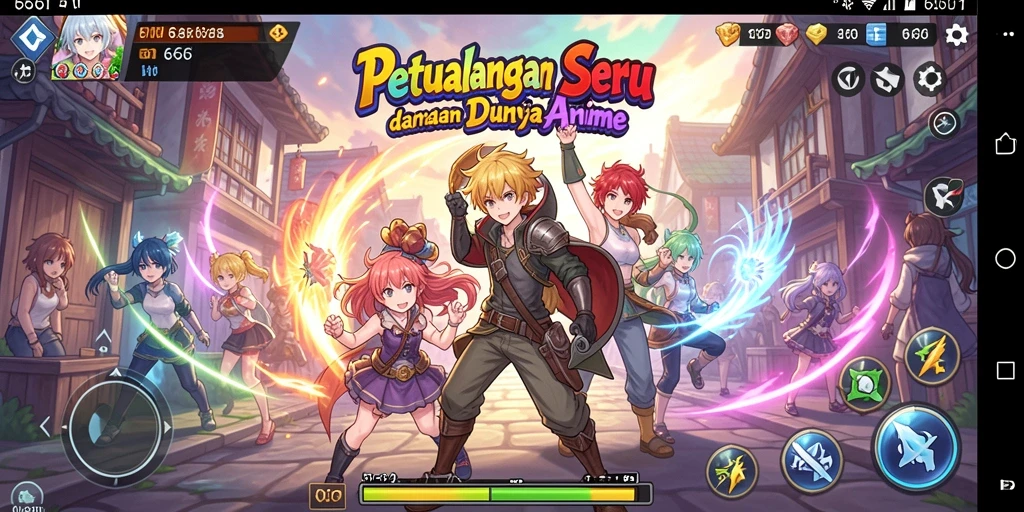 Screenshot menunjukkan aksi gameplay seru di dalam dunia Anime.