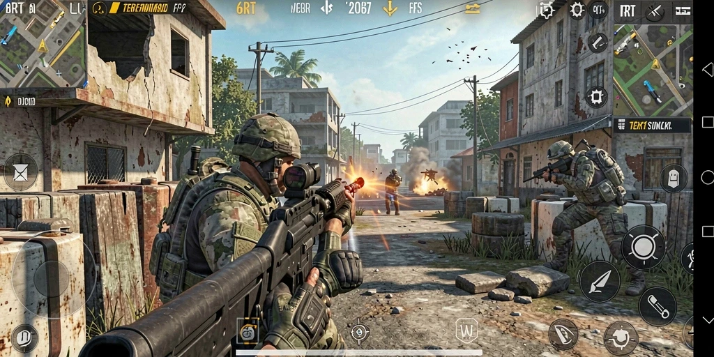 Gameplay intens di 6RT dengan aksi tembak-menembak yang seru.