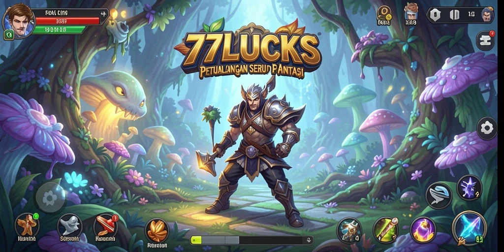 Tampilan gameplay seru dalam dunia petualangan 77LUCKS.