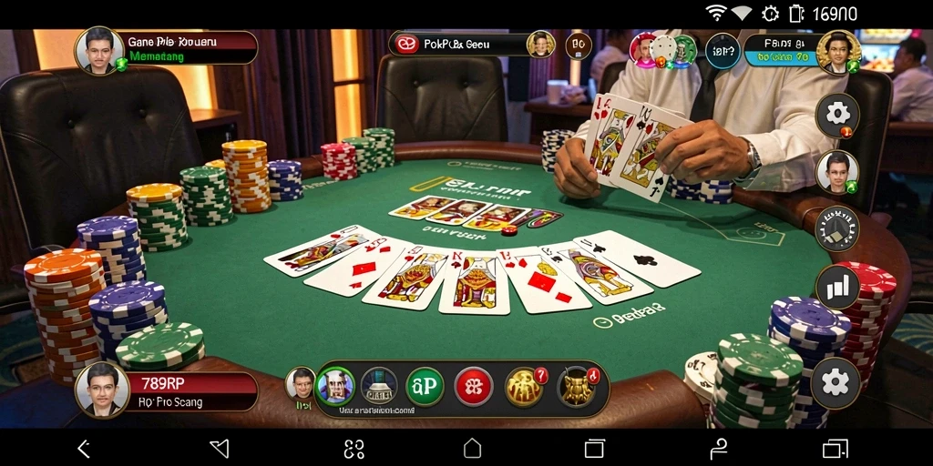 Tampilan gameplay Poker yang mengasyikkan di 789RP.