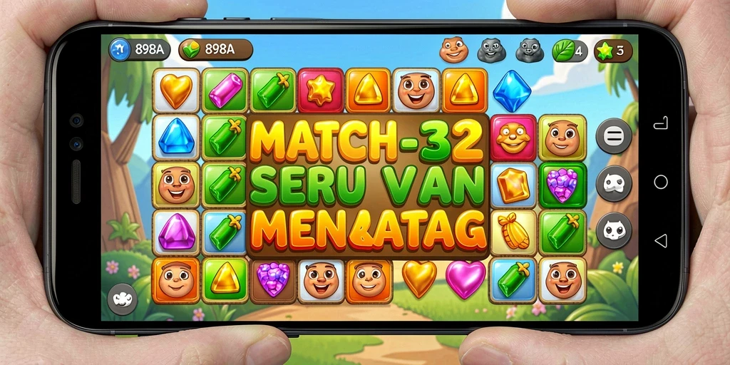 Gameplay menarik dari 898A dengan tantangan Match-3.