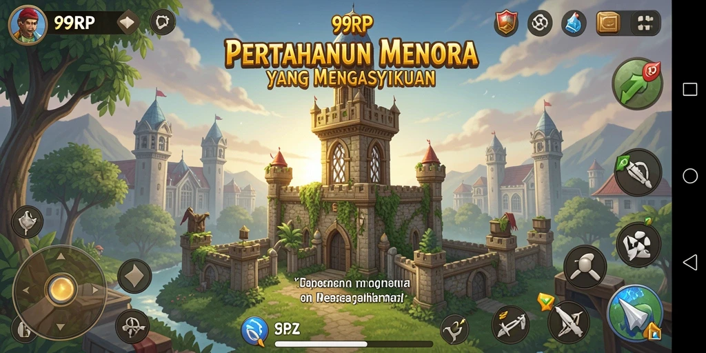 Tangkapan layar menunjukkan aksi gameplay Tower Defense yang mendebarkan.