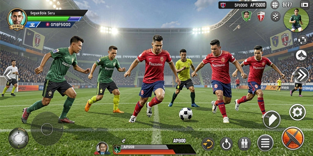 Gameplay seru dalam API5000 dengan tim sepak bola favorit.