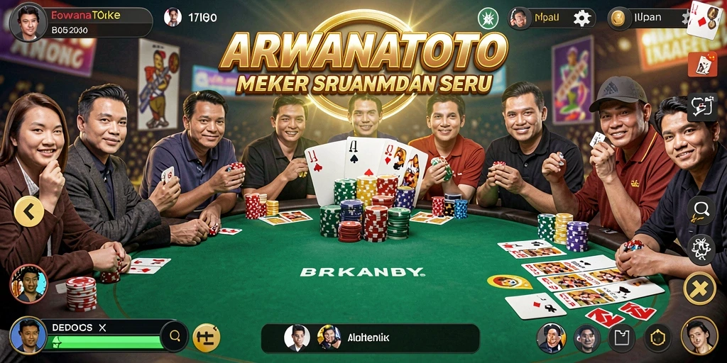Tampilan permainan Poker di ARWANATOTO yang seru dan menarik.