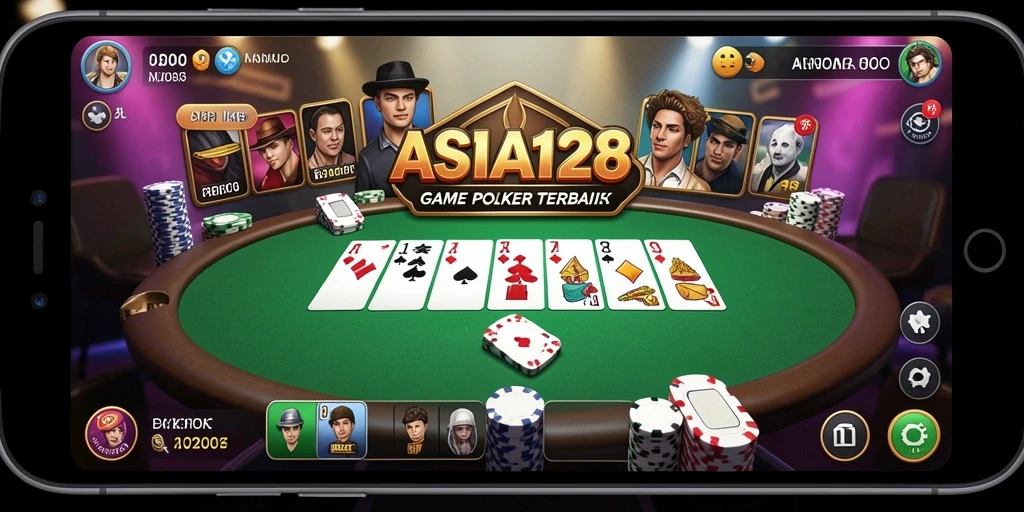 Tampilan gameplay Poker yang seru di ASIA128.