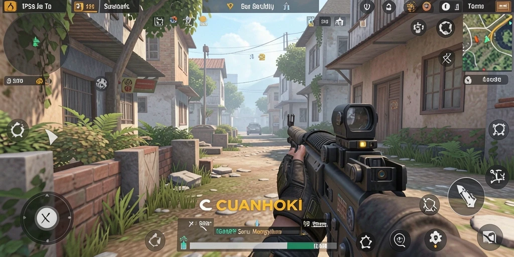 Screenshot menunjukkan aksi tempur mendebarkan dalam CUANHOKI.