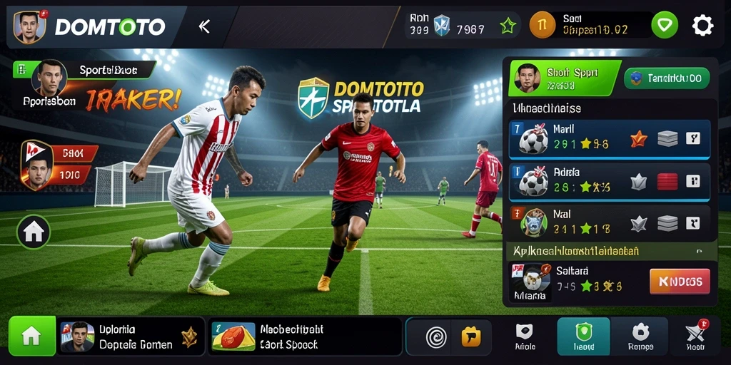 Screenshot gameplay DOMTOTO yang menunjukkan taruhan olahraga.
