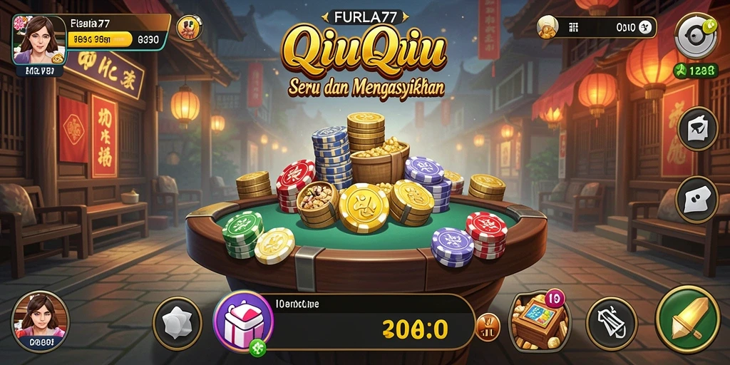 Screenshot gameplay FURLA77 menampilkan aksi menegangkan dalam QiuQiu.