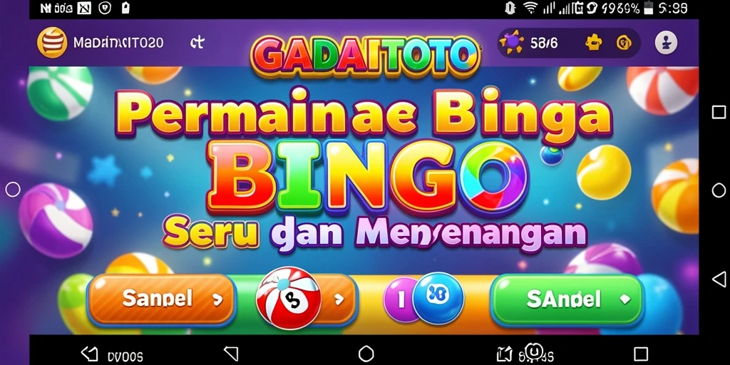 Screenshot GADAITOTO yang menampilkan gameplay Bingo yang menarik.