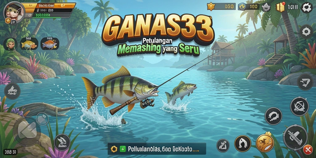 Screenshot yang menunjukkan pengalaman memancing dalam game GANAS33.