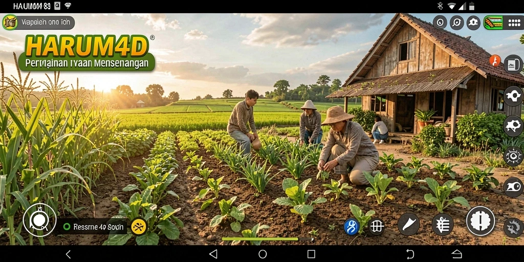 Tampilan gameplay <strong>HARUM4D</strong> yang menampilkan keseruan bertani dan merawat kebun.