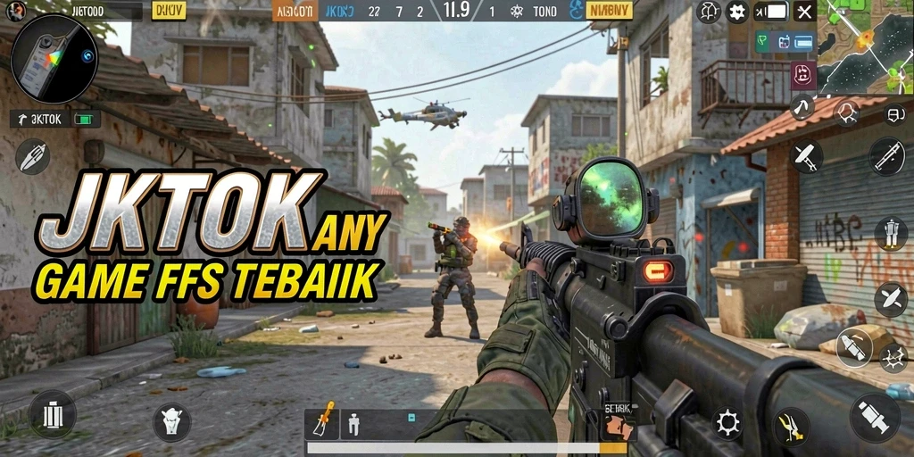 Screenshot JKTOK menampilkan aksi menembak yang intens dan grafik yang mengesankan.