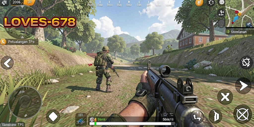 Tampilan gameplay seru dalam LOVE678 dengan aksi tembak-menembak yang mendebarkan.