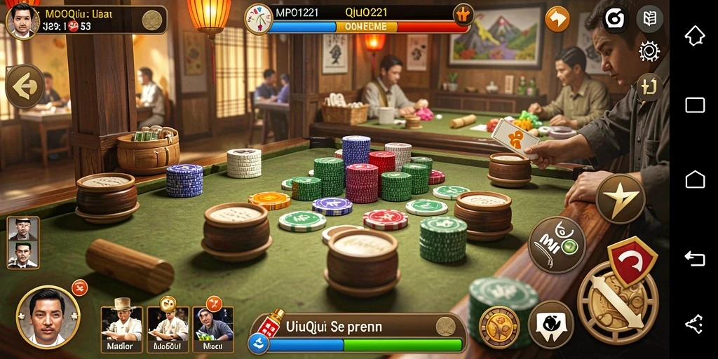 Tampilan menarik dari gameplay QiuQiu di MPO1221.