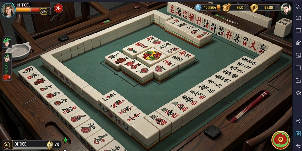 Gameplay menarik OHTOGEL dengan ubin Mahjong yang berwarna-warni.