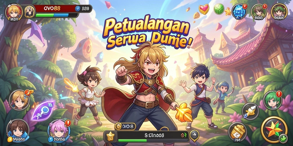 Tampilan gameplay seru OVO88 dengan karakter anime ikonik.