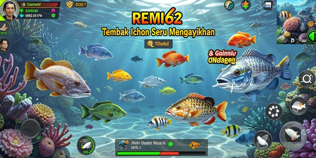 Tampilan gameplay REMI62 dengan serunya menembak ikan.