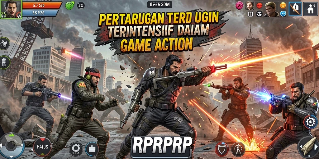Screenshot tampilan gameplay seru dari RPRPRP dengan pertarungan intens.