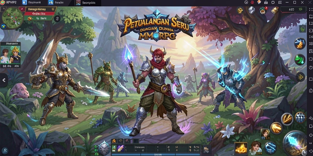 Tangkapan layar utama RPVIP2 menampilkan aksi epic dalam permainan MMORPG.