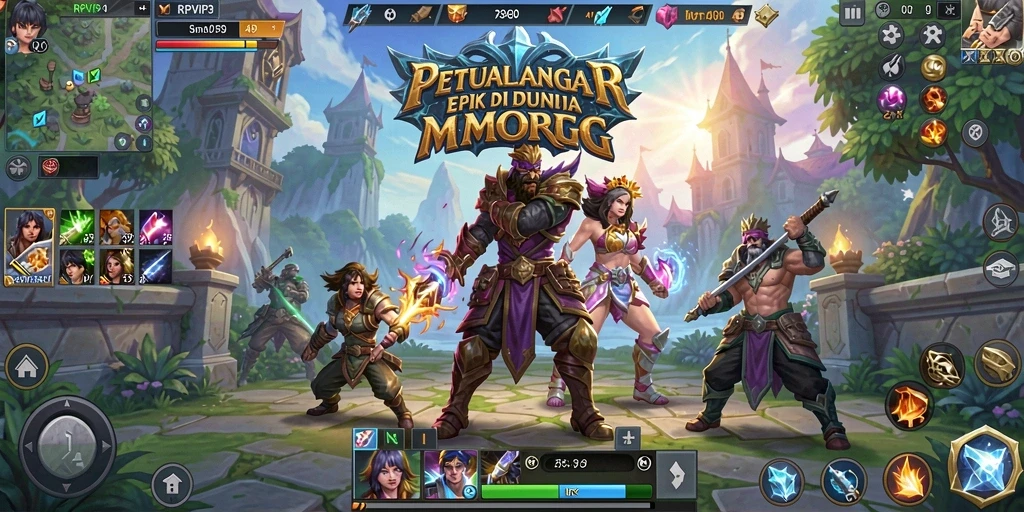 Screenshot utama RPVIP3 menampilkan pertempuran mendebarkan dalam dunia MMORPG.