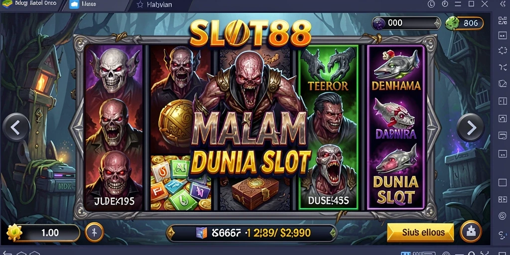 Tampilan menyeramkan dari gameplay SLOT88 yang mendebarkan.