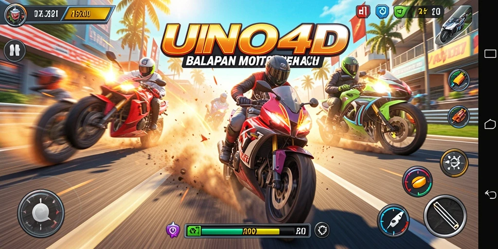 Gameplay seru balapan motor dalam UNO4D yang penuh aksi.