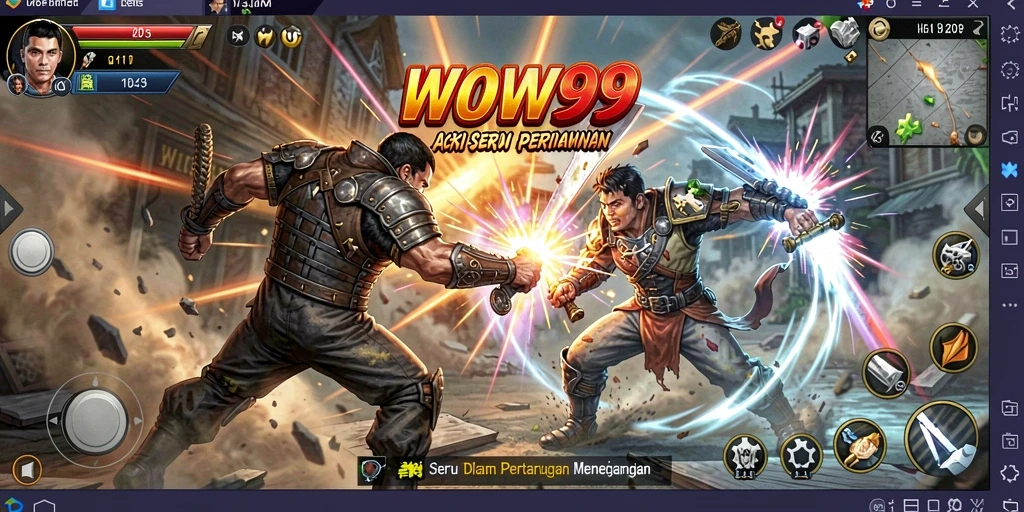 Tampilan gameplay WOW99 yang menegangkan dan penuh aksi.